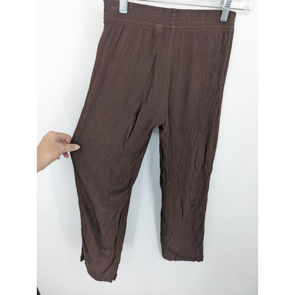 Babaton Pants Womens 2XS Brown Crinkle Pull On Elastic Waist‎ Lenzing Viscose - Picture 4 of 10